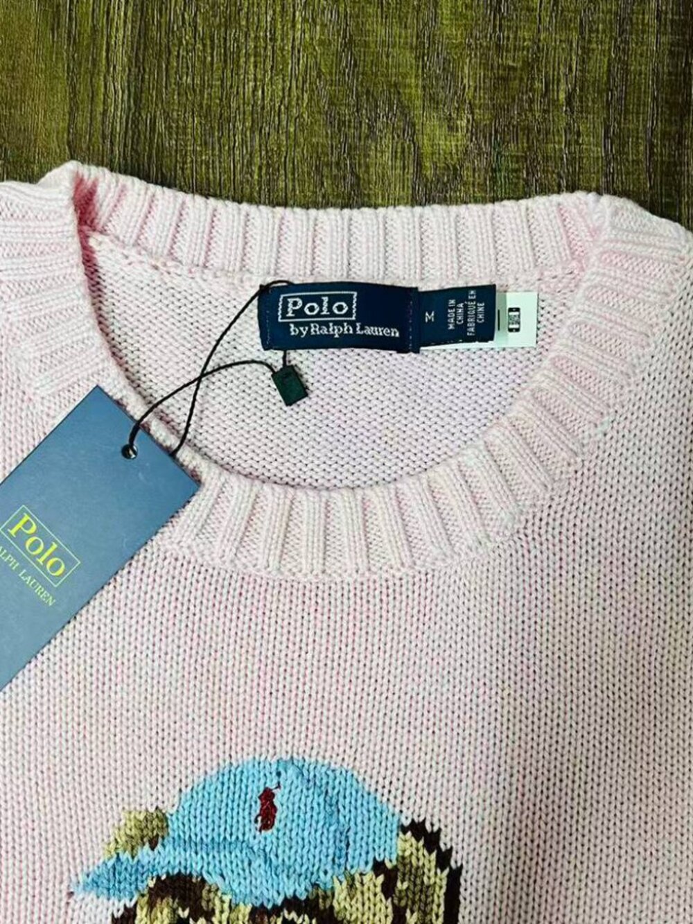 Polo Ralph Lauren Pink Bear Crewneck Knit Sweater - Picture 3 of 5